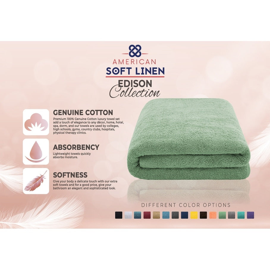 American Soft Linen 40x80 Inch Premium, Soft & Luxury 100% Ringspun Genuine Cotton Extra Large Jumbo Turkish Bath Towel
