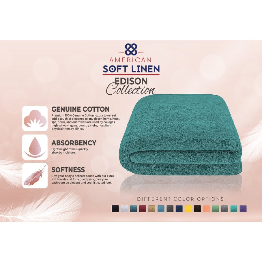 American Soft Linen 40x80 Inch Premium, Soft & Luxury 100% Ringspun Genuine Cotton Extra Large Jumbo Turkish Bath Towel