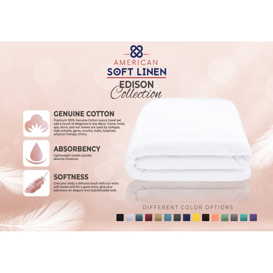 American Soft Linen 40x80 Inch Premium, Soft & Luxury 100% Ringspun Genuine Cotton Extra Large Jumbo Turkish Bath Towel