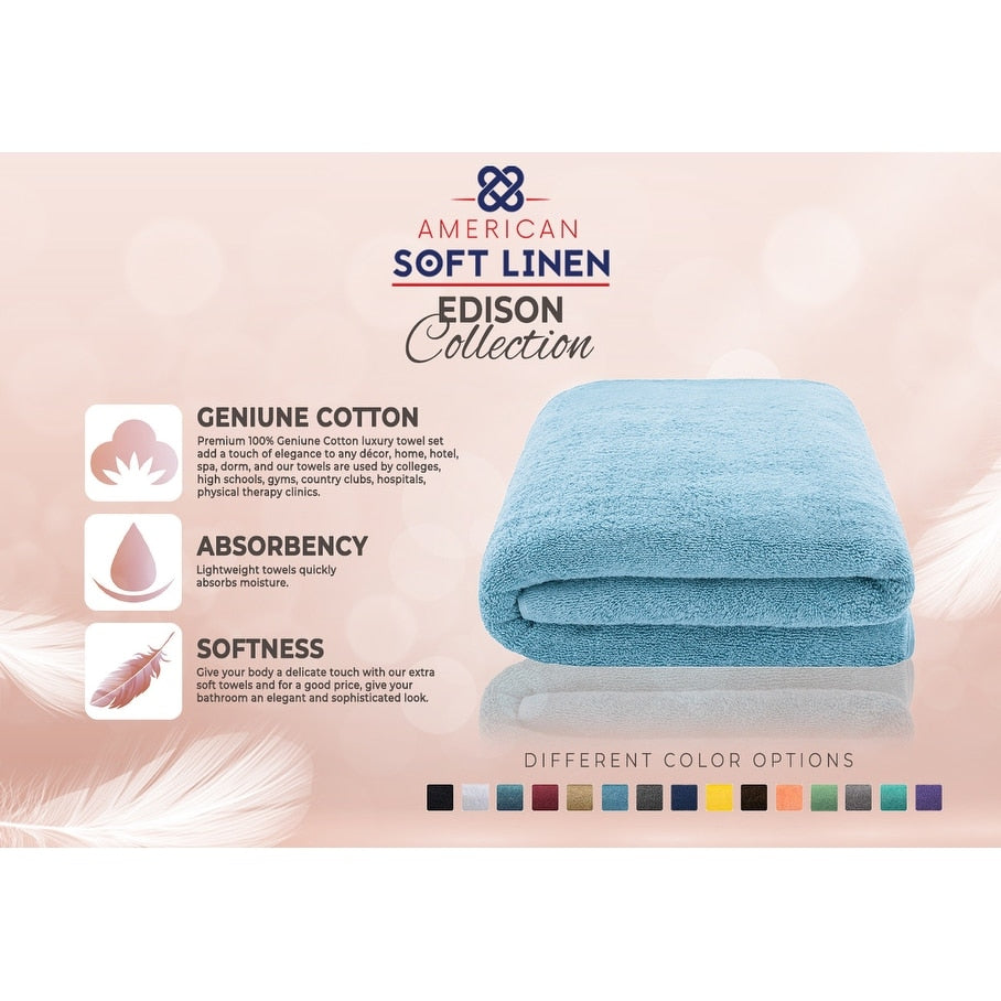 American Soft Linen 40x80 Inch Premium, Soft & Luxury 100% Ringspun Genuine Cotton Extra Large Jumbo Turkish Bath Towel