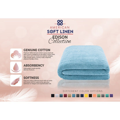 American Soft Linen 40x80 Inch Premium, Soft & Luxury 100% Ringspun Genuine Cotton Extra Large Jumbo Turkish Bath Towel