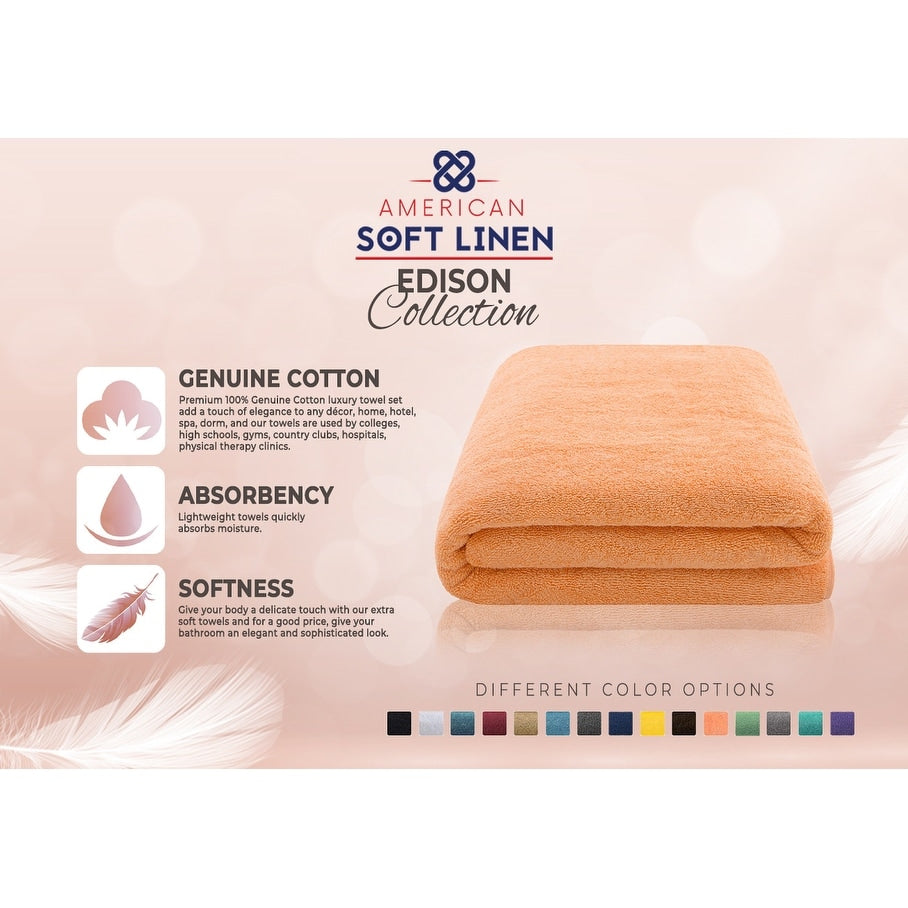 American Soft Linen 40x80 Inch Premium, Soft & Luxury 100% Ringspun Genuine Cotton Extra Large Jumbo Turkish Bath Towel