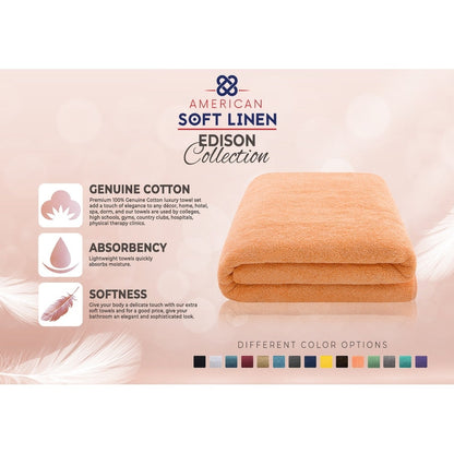 American Soft Linen 40x80 Inch Premium, Soft & Luxury 100% Ringspun Genuine Cotton Extra Large Jumbo Turkish Bath Towel