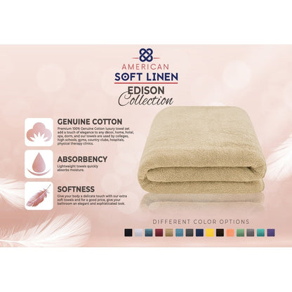 American Soft Linen 40x80 Inch Premium, Soft & Luxury 100% Ringspun Genuine Cotton Extra Large Jumbo Turkish Bath Towel