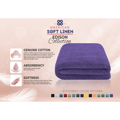 American Soft Linen 40x80 Inch Premium, Soft & Luxury 100% Ringspun Genuine Cotton Extra Large Jumbo Turkish Bath Towel