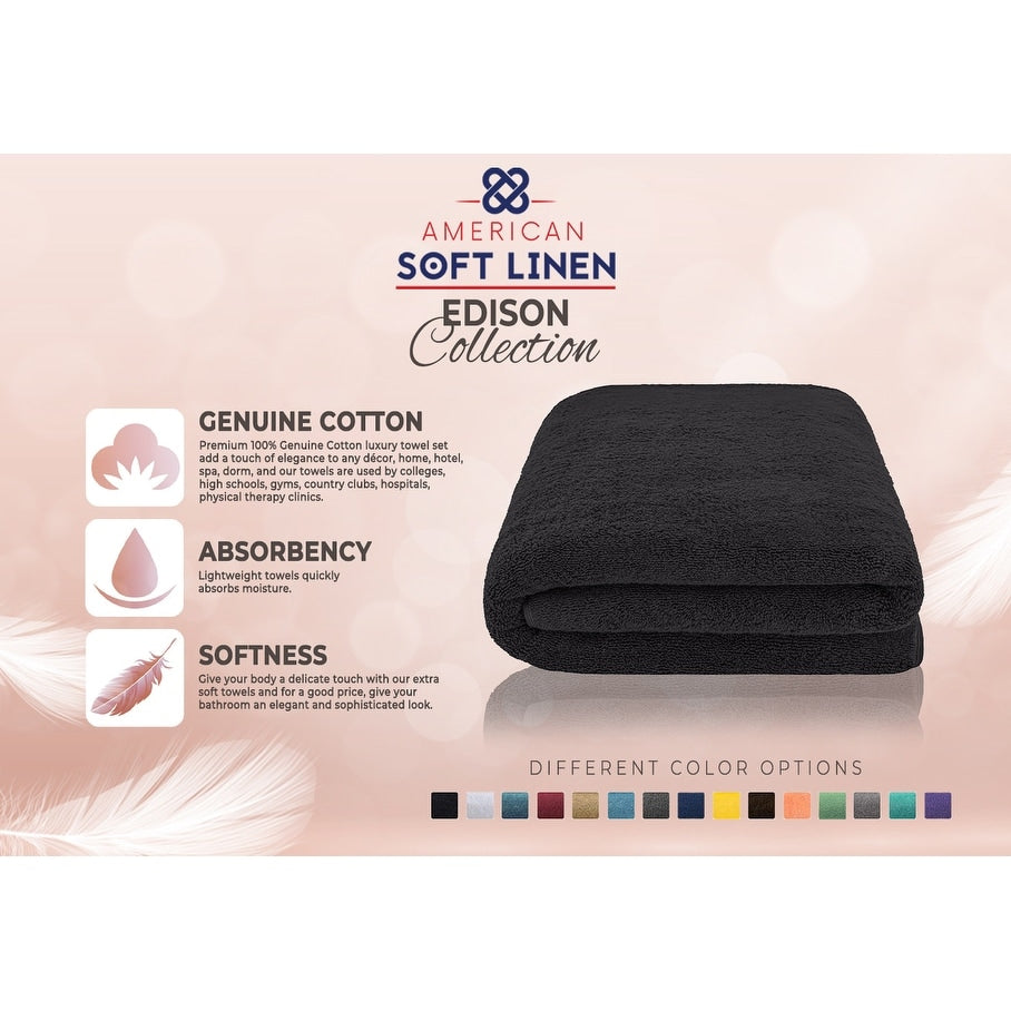 American Soft Linen 40x80 Inch Premium, Soft & Luxury 100% Ringspun Genuine Cotton Extra Large Jumbo Turkish Bath Towel