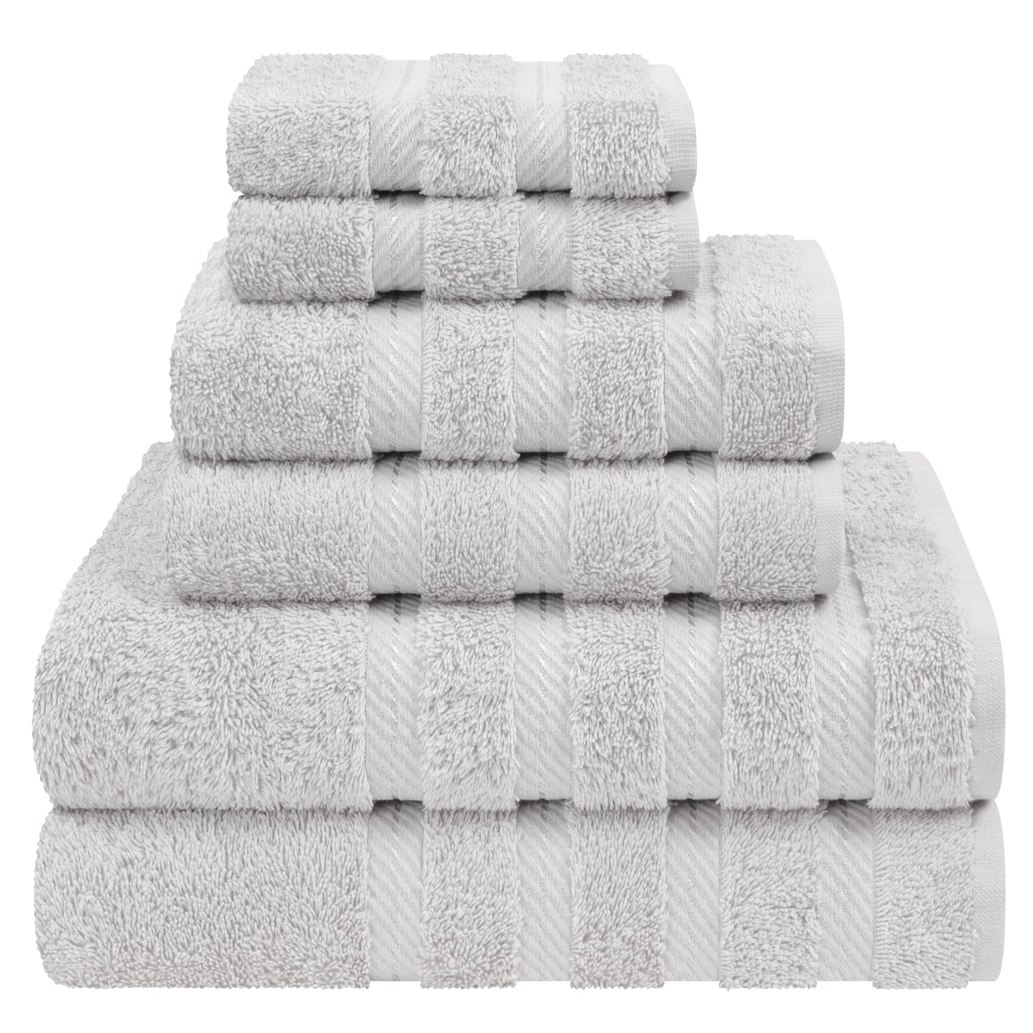 American Soft Linen Luxury 6 Piece Towel Set, 2 Bath Towels 2 Hand Towels 2 Washcloths, 100% Cotton Turkish Towels for Bathroom
