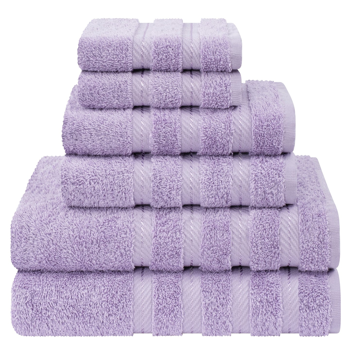 American Soft Linen Luxury 6 Piece Towel Set, 2 Bath Towels 2 Hand Towels 2 Washcloths, 100% Cotton Turkish Towels for Bathroom