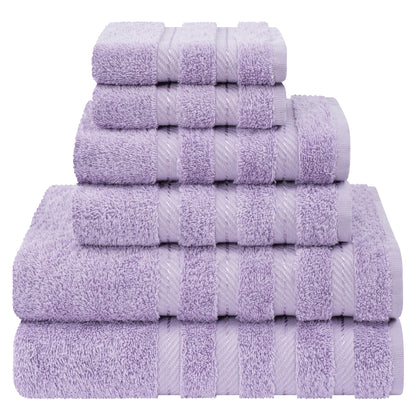 American Soft Linen Luxury 6 Piece Towel Set, 2 Bath Towels 2 Hand Towels 2 Washcloths, 100% Cotton Turkish Towels for Bathroom