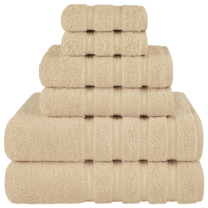 American Soft Linen Luxury 6 Piece Towel Set, 2 Bath Towels 2 Hand Towels 2 Washcloths, 100% Cotton Turkish Towels for Bathroom