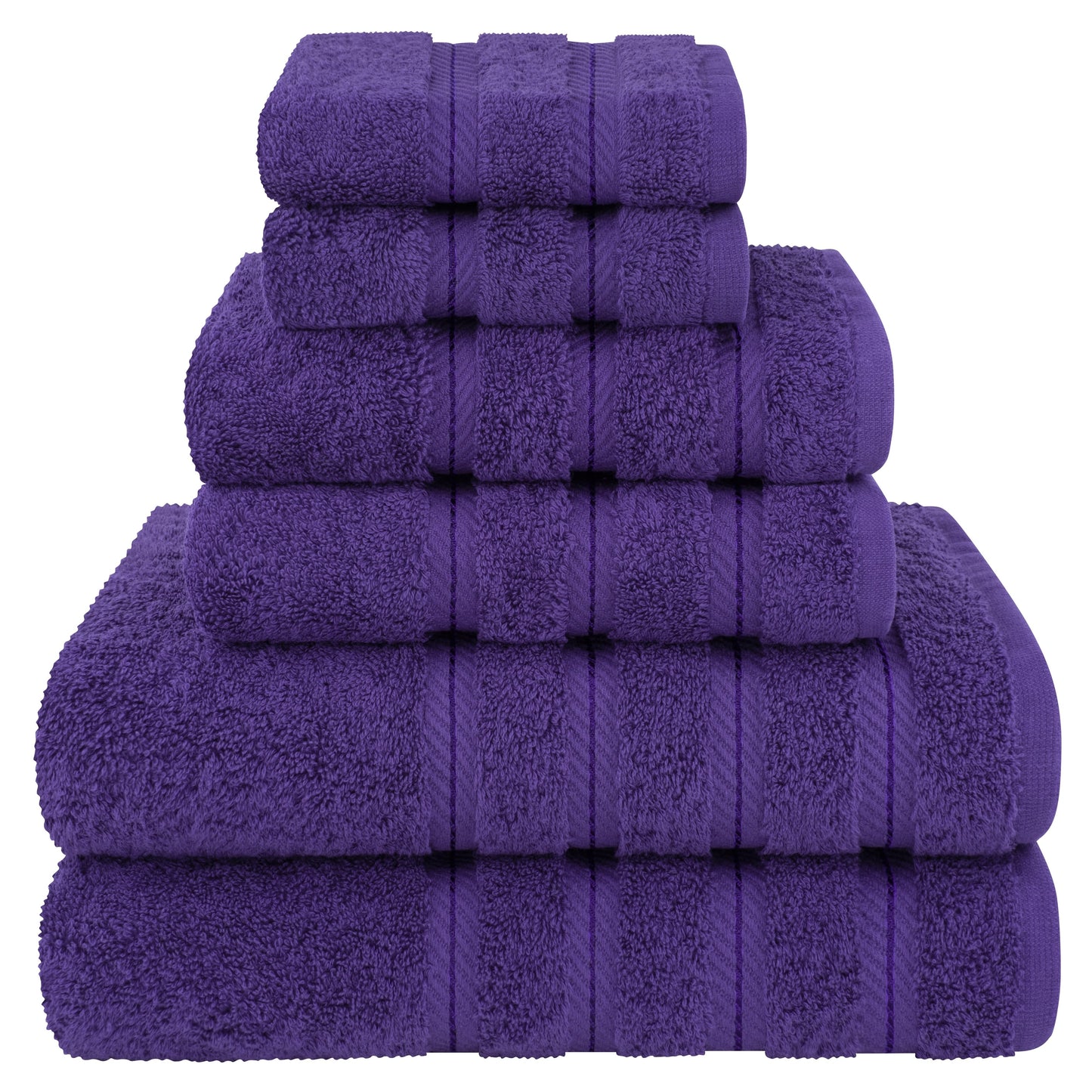American Soft Linen Luxury 6 Piece Towel Set, 2 Bath Towels 2 Hand Towels 2 Washcloths, 100% Cotton Turkish Towels for Bathroom