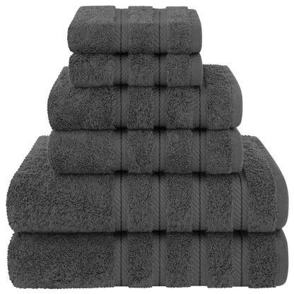 American Soft Linen Luxury 6 Piece Towel Set, 2 Bath Towels 2 Hand Towels 2 Washcloths, 100% Cotton Turkish Towels for Bathroom