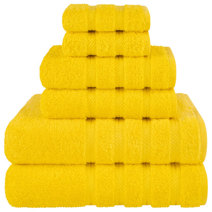 American Soft Linen Luxury 6 Piece Towel Set, 2 Bath Towels 2 Hand Towels 2 Washcloths, 100% Cotton Turkish Towels for Bathroom