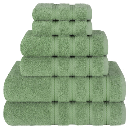 American Soft Linen Luxury 6 Piece Towel Set, 2 Bath Towels 2 Hand Towels 2 Washcloths, 100% Cotton Turkish Towels for Bathroom