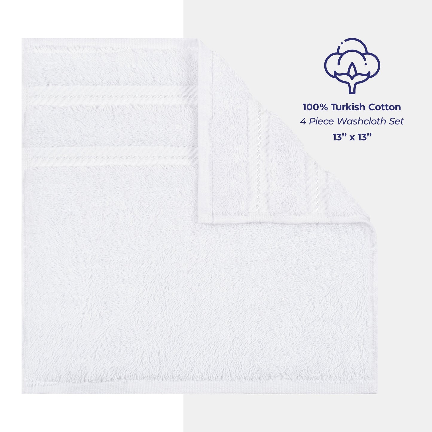 American Soft Linen Premium 100% Cotton 4-Piece Washcloth Set