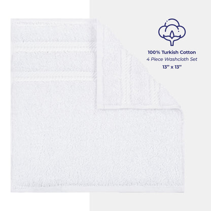 American Soft Linen Premium 100% Cotton 4-Piece Washcloth Set