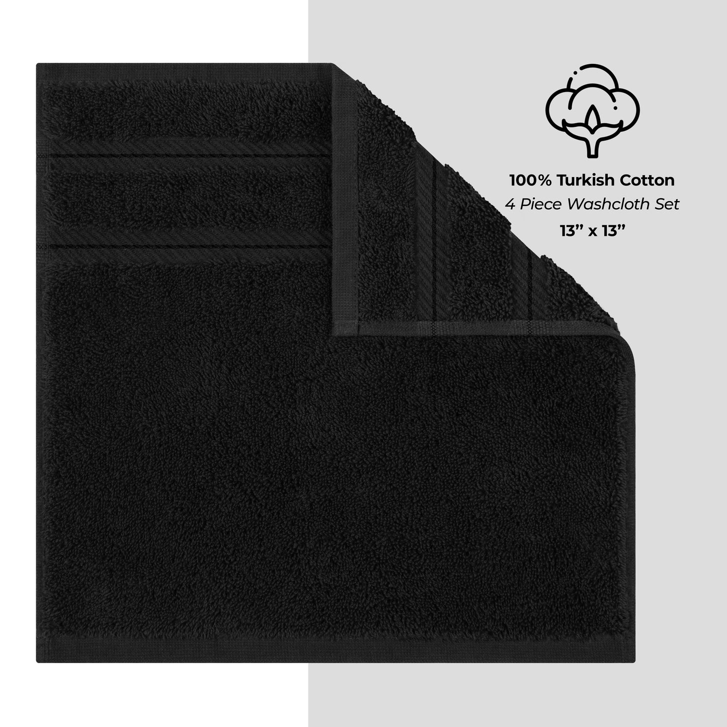 American Soft Linen Premium 100% Cotton 4-Piece Washcloth Set