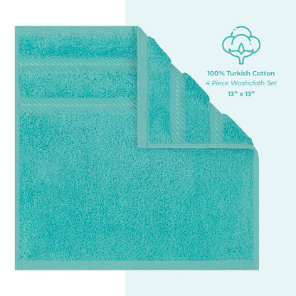 American Soft Linen Premium 100% Cotton 4-Piece Washcloth Set