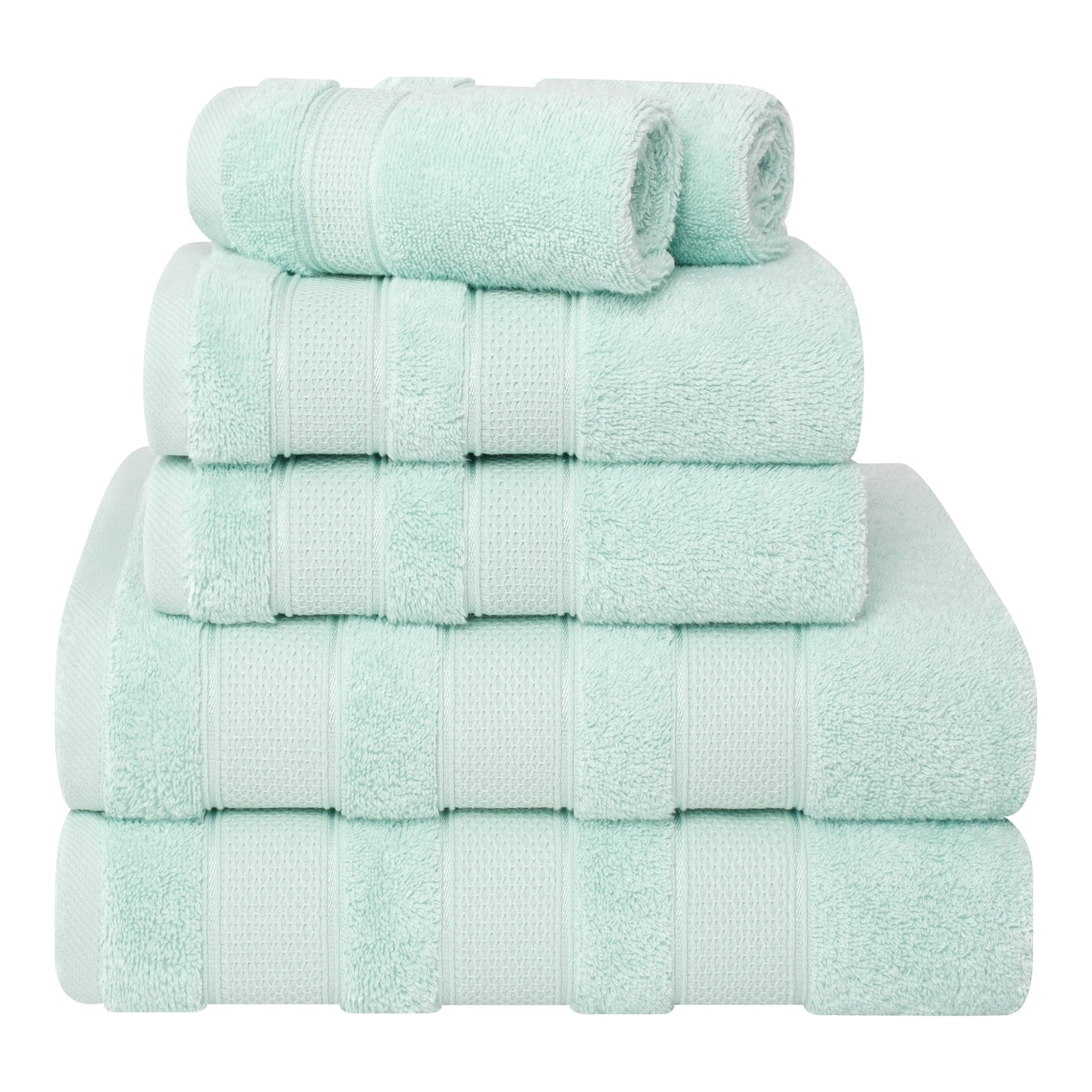American Soft Linen Salem Bath Towel Set, 6 Piece Towels for Bathroom Large 100% Cotton 2 Bath Towels 2 Hand Towels 2 Washcloths