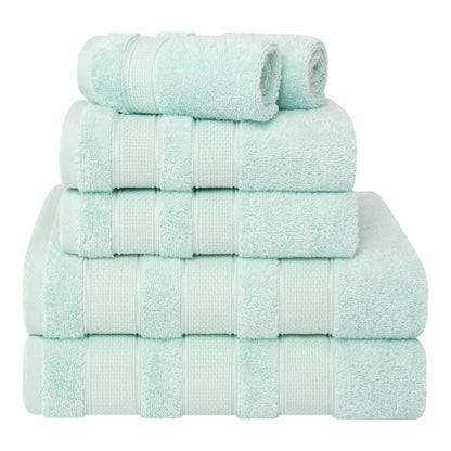 American Soft Linen Salem Bath Towel Set, 6 Piece Towels for Bathroom Large 100% Cotton 2 Bath Towels 2 Hand Towels 2 Washcloths