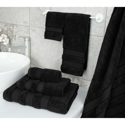 American Soft Linen Salem Bath Towel Set, 6 Piece Towels for Bathroom Large 100% Cotton 2 Bath Towels 2 Hand Towels 2 Washcloths