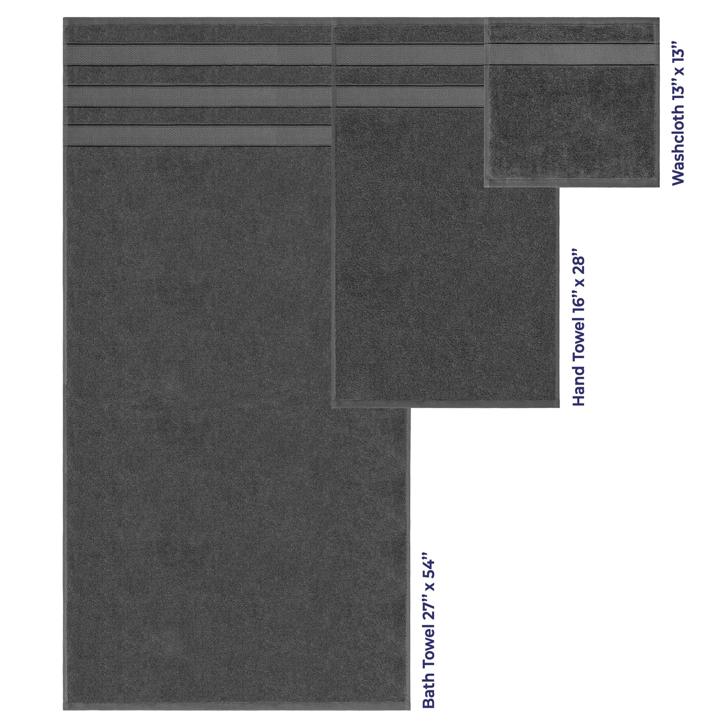 American Soft Linen Salem Bath Towel Set, 6 Piece Towels for Bathroom Large 100% Cotton 2 Bath Towels 2 Hand Towels 2 Washcloths