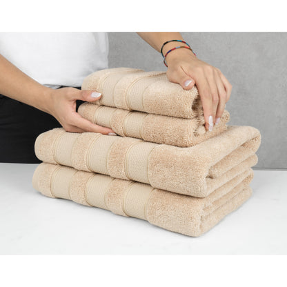 American Soft Linen Salem Bath Towel Set, 6 Piece Towels for Bathroom Large 100% Cotton 2 Bath Towels 2 Hand Towels 2 Washcloths