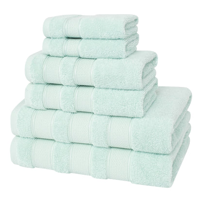 American Soft Linen Salem Bath Towel Set, 6 Piece Towels for Bathroom Large 100% Cotton 2 Bath Towels 2 Hand Towels 2 Washcloths