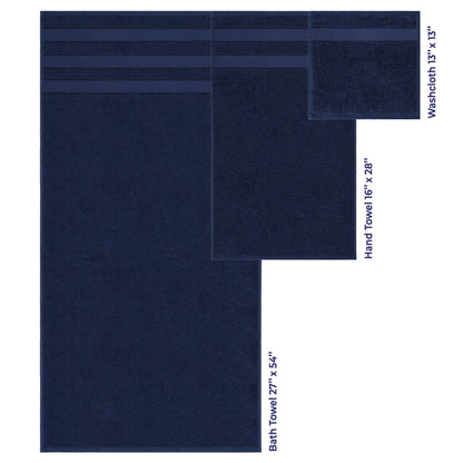 American Soft Linen Salem Bath Towel Set, 6 Piece Towels for Bathroom Large 100% Cotton 2 Bath Towels 2 Hand Towels 2 Washcloths