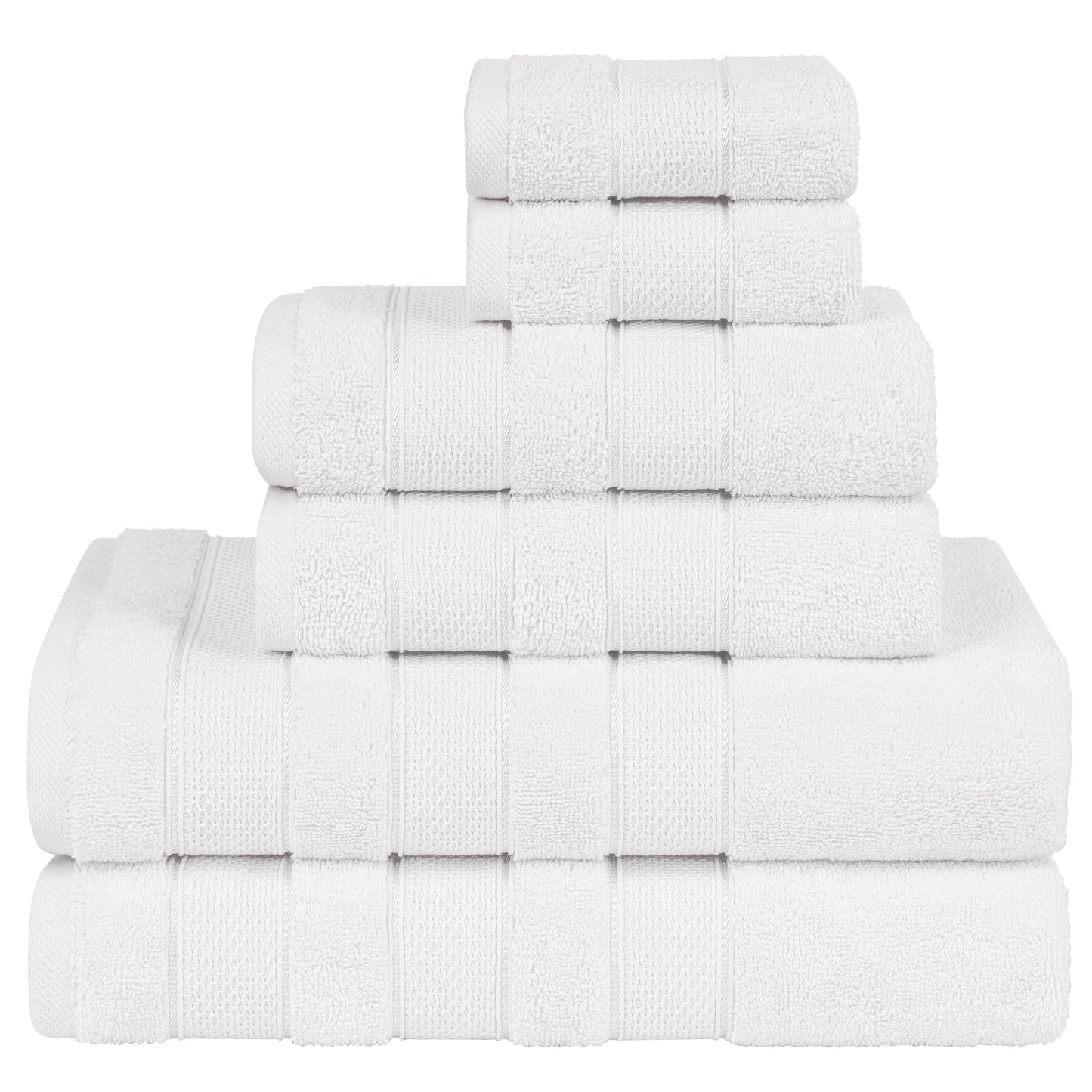 American Soft Linen Salem Bath Towel Set, 6 Piece Towels for Bathroom Large 100% Cotton 2 Bath Towels 2 Hand Towels 2 Washcloths