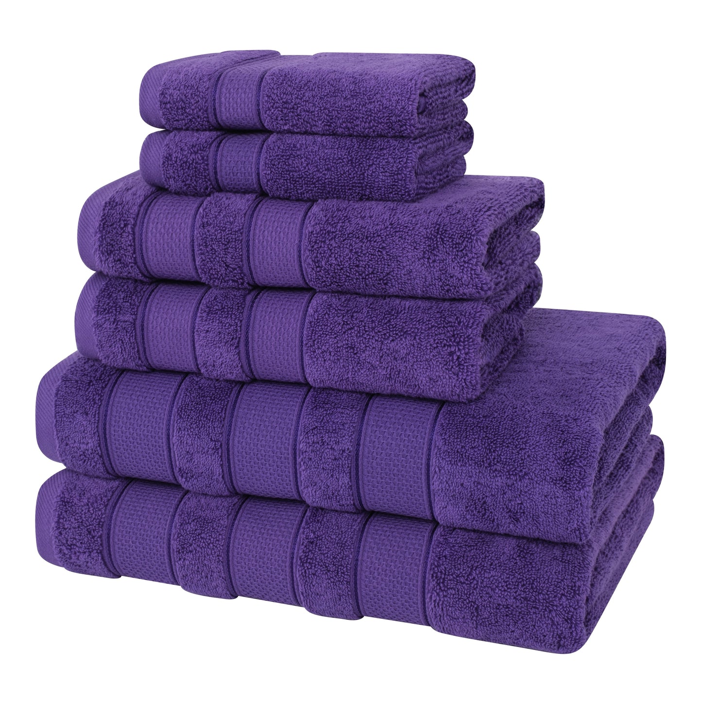American Soft Linen Salem Bath Towel Set, 6 Piece Towels for Bathroom Large 100% Cotton 2 Bath Towels 2 Hand Towels 2 Washcloths