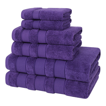 American Soft Linen Salem Bath Towel Set, 6 Piece Towels for Bathroom Large 100% Cotton 2 Bath Towels 2 Hand Towels 2 Washcloths
