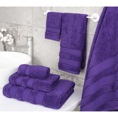 American Soft Linen Salem Bath Towel Set, 6 Piece Towels for Bathroom Large 100% Cotton 2 Bath Towels 2 Hand Towels 2 Washcloths