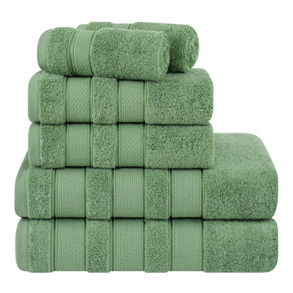 American Soft Linen Salem Bath Towel Set, 6 Piece Towels for Bathroom Large 100% Cotton 2 Bath Towels 2 Hand Towels 2 Washcloths