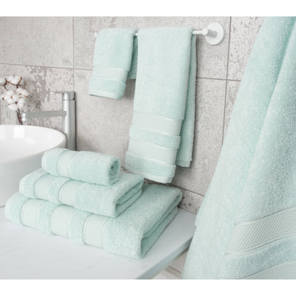 American Soft Linen Salem Bath Towel Set, 6 Piece Towels for Bathroom Large 100% Cotton 2 Bath Towels 2 Hand Towels 2 Washcloths
