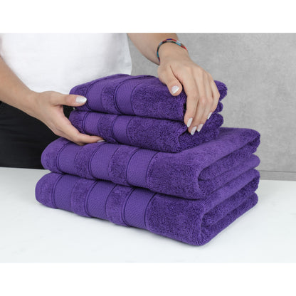 American Soft Linen Salem Bath Towel Set, 6 Piece Towels for Bathroom Large 100% Cotton 2 Bath Towels 2 Hand Towels 2 Washcloths