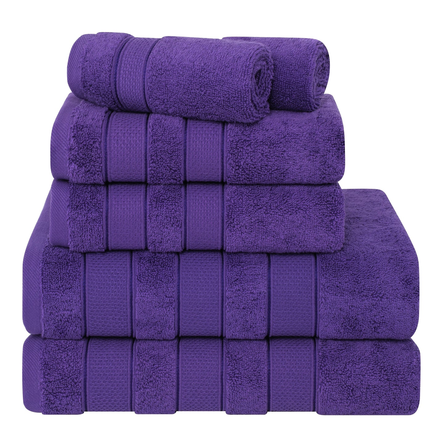 American Soft Linen Salem Bath Towel Set, 6 Piece Towels for Bathroom Large 100% Cotton 2 Bath Towels 2 Hand Towels 2 Washcloths