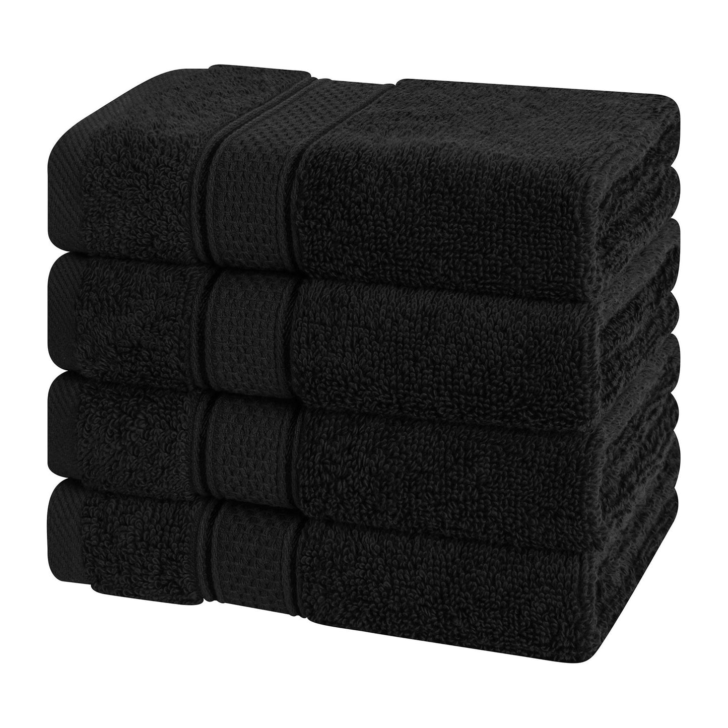 American Soft Linen, Salem Luxury 4 Pack Washcloth Set, %100 Combed Cotton, 13 x 13 Washcloths