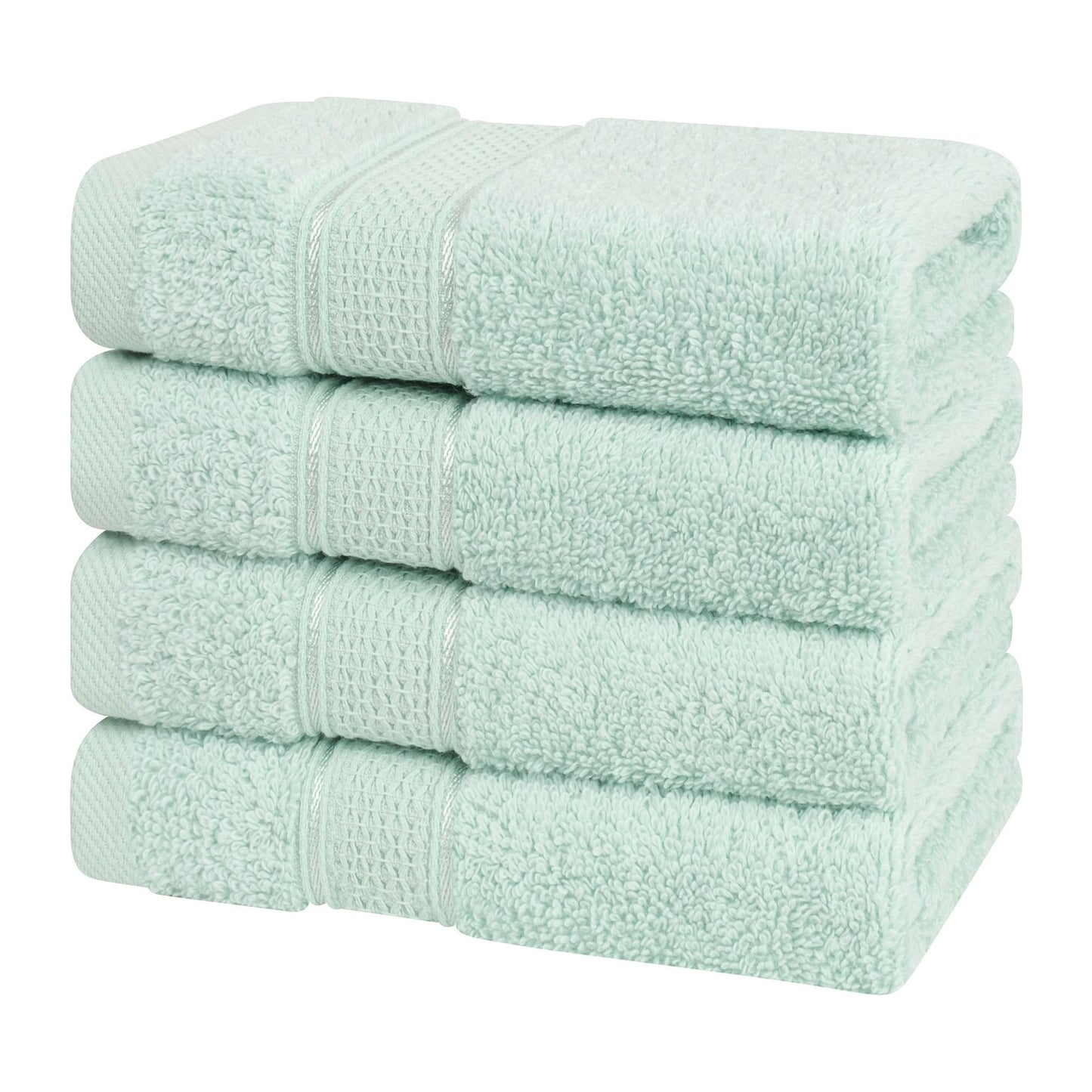American Soft Linen, Salem Luxury 4 Pack Washcloth Set, %100 Combed Cotton, 13 x 13 Washcloths