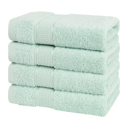 American Soft Linen, Salem Luxury 4 Pack Washcloth Set, %100 Combed Cotton, 13 x 13 Washcloths