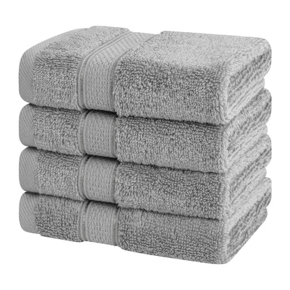 American Soft Linen, Salem Luxury 4 Pack Washcloth Set, %100 Combed Cotton, 13 x 13 Washcloths