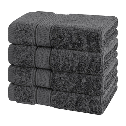 American Soft Linen, Salem Luxury 4 Pack Washcloth Set, %100 Combed Cotton, 13 x 13 Washcloths