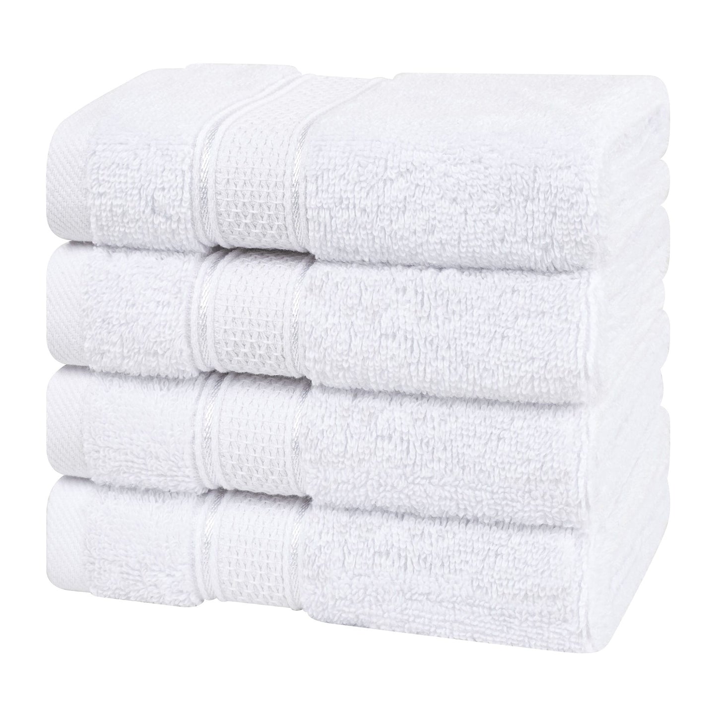 American Soft Linen, Salem Luxury 4 Pack Washcloth Set, %100 Combed Cotton, 13 x 13 Washcloths