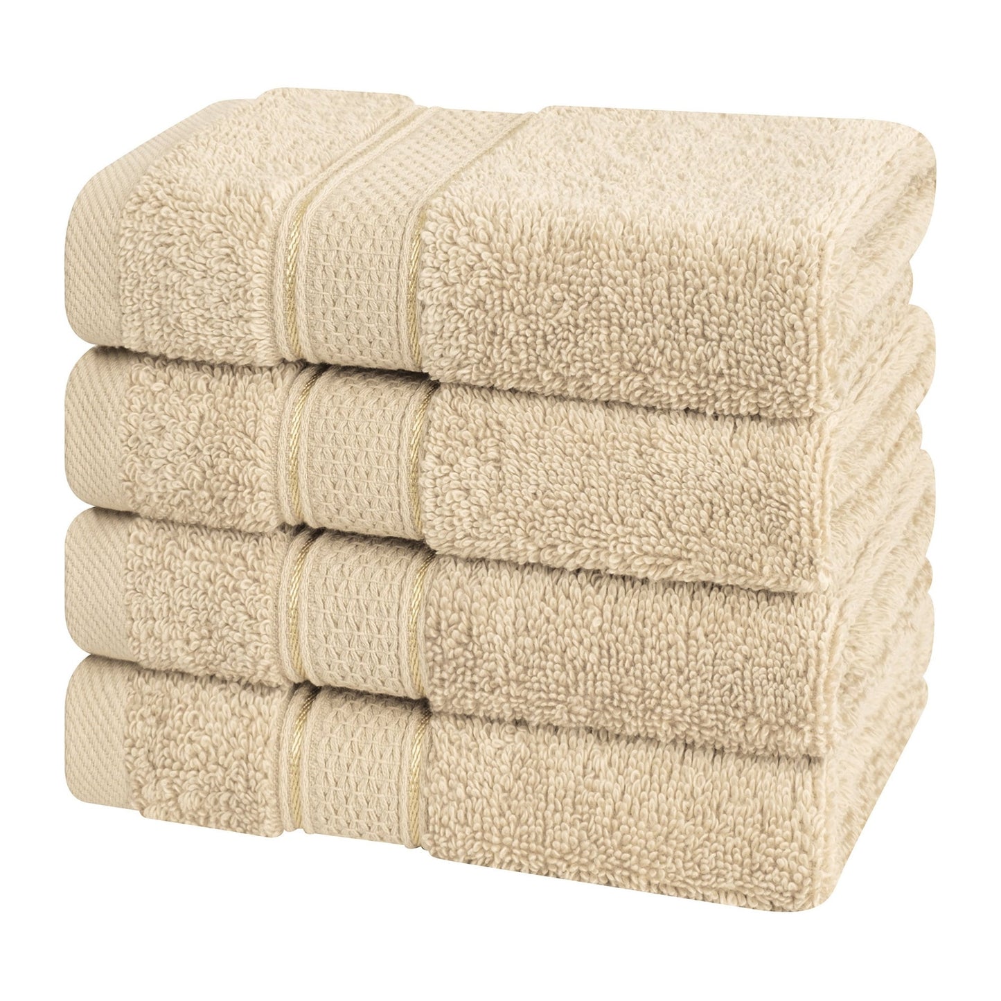 American Soft Linen, Salem Luxury 4 Pack Washcloth Set, %100 Combed Cotton, 13 x 13 Washcloths