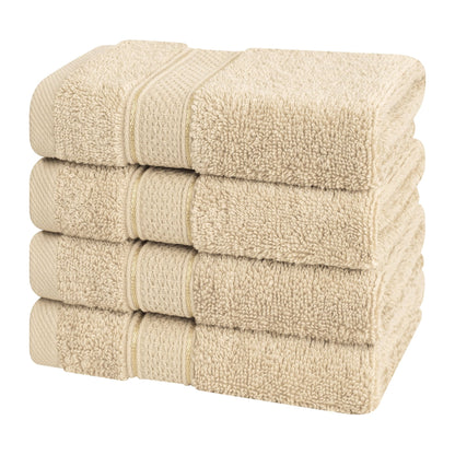 American Soft Linen, Salem Luxury 4 Pack Washcloth Set, %100 Combed Cotton, 13 x 13 Washcloths