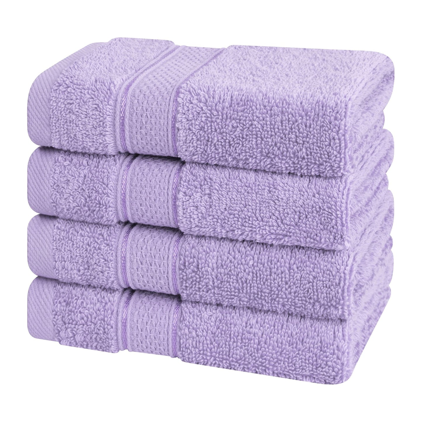 American Soft Linen, Salem Luxury 4 Pack Washcloth Set, %100 Combed Cotton, 13 x 13 Washcloths