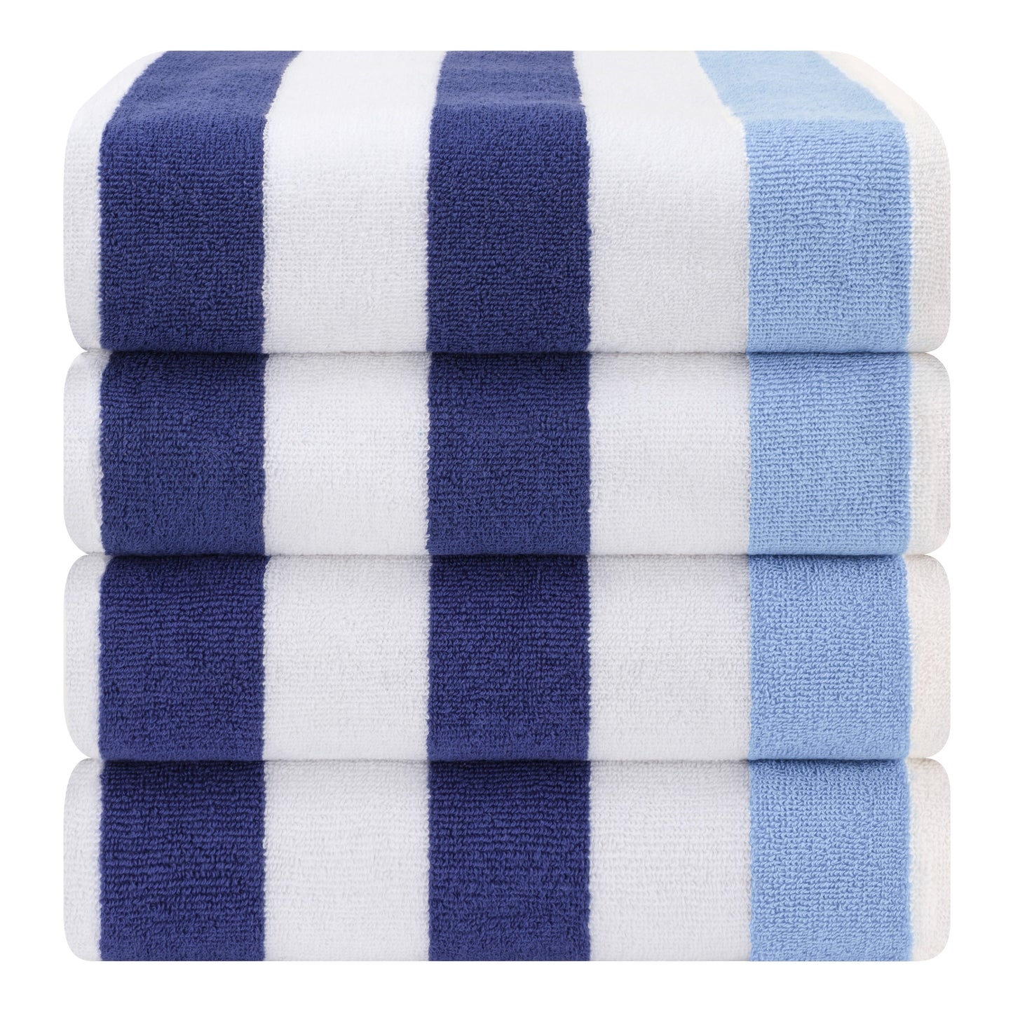 American Soft Linen,100% Cotton 4 Pack Beach Towels, 30 x 60 Cabana Striped Pool Towels