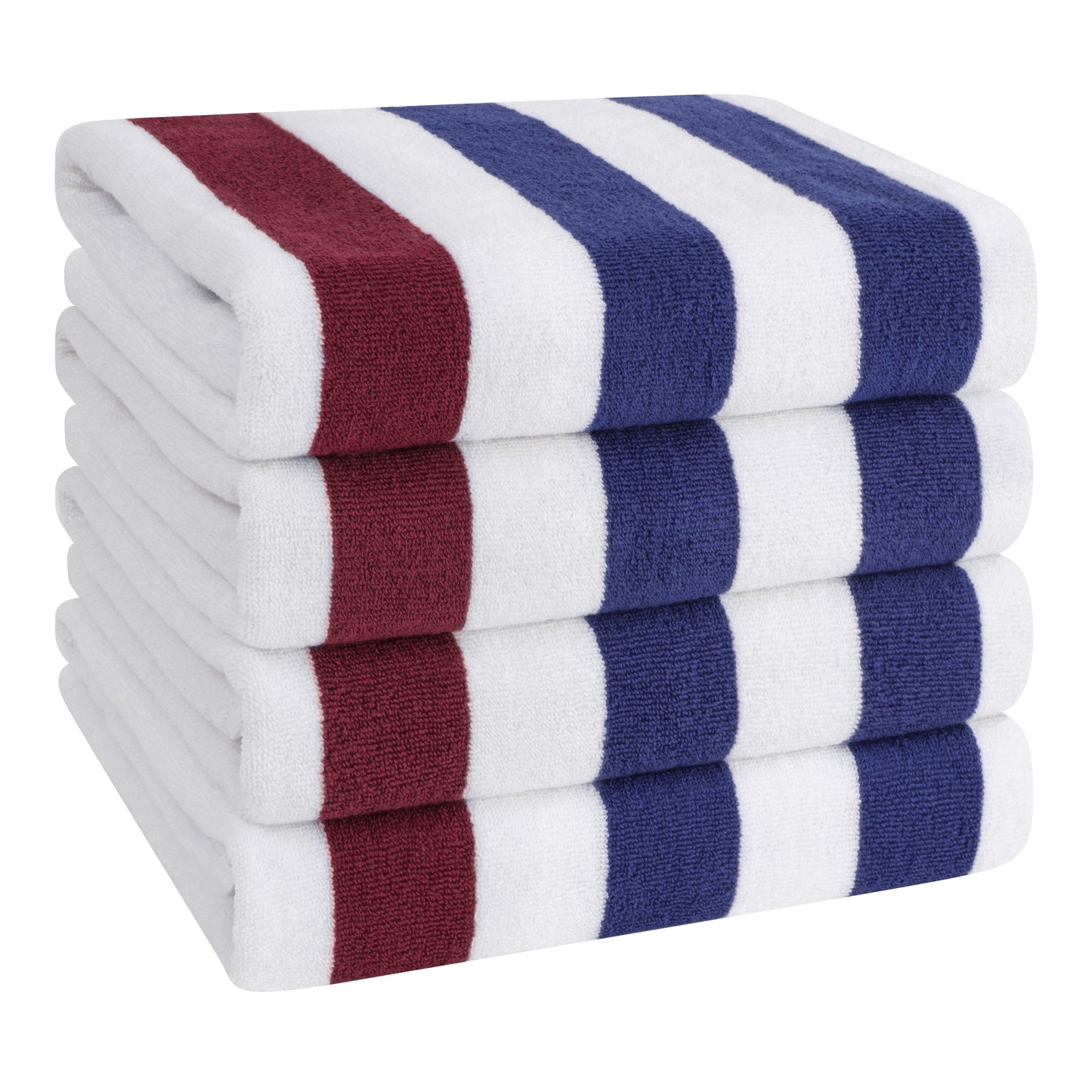 American Soft Linen,100% Cotton 4 Pack Beach Towels, 30 x 60 Cabana Striped Pool Towels