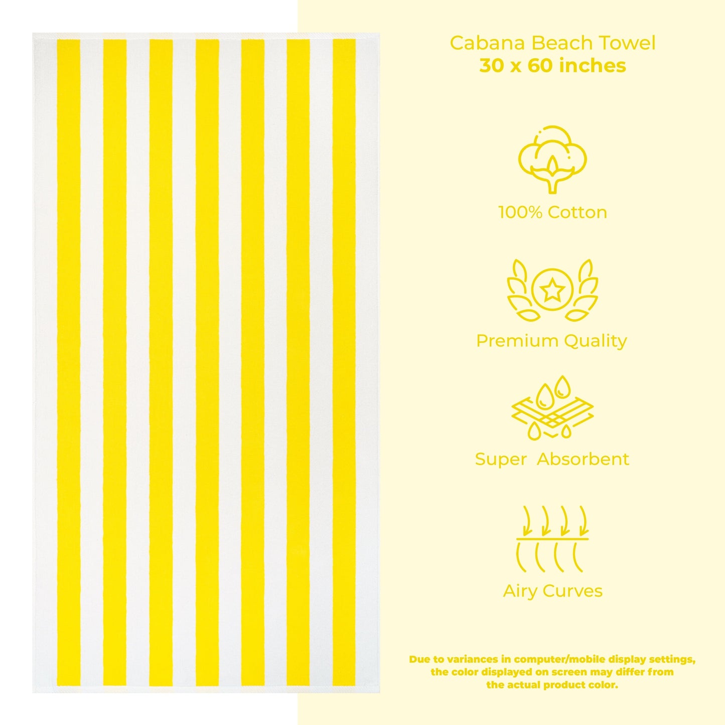 American Soft Linen,100% Cotton 4 Pack Beach Towels, 30 x 60 Cabana Striped Pool Towels