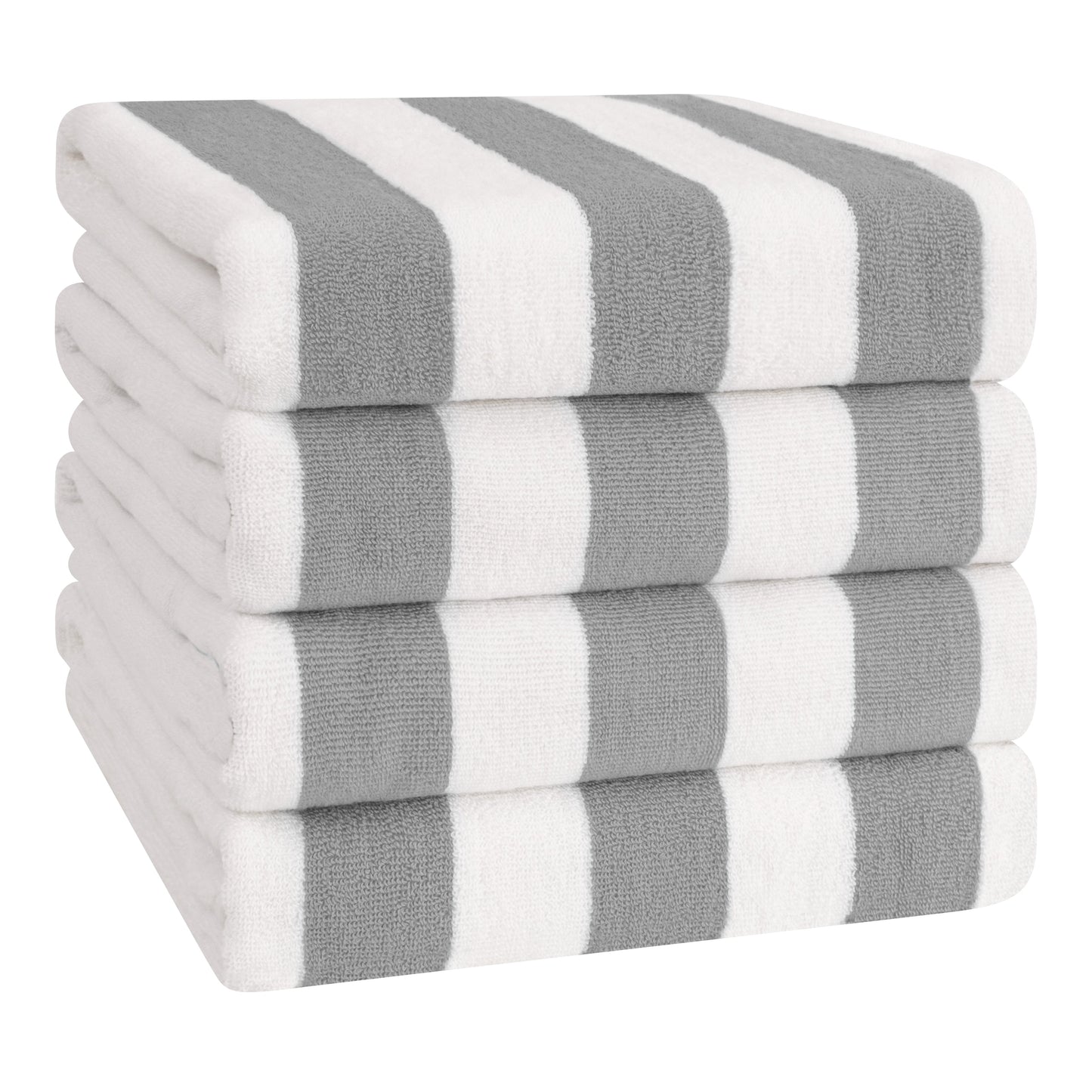 American Soft Linen,100% Cotton 4 Pack Beach Towels, 30 x 60 Cabana Striped Pool Towels